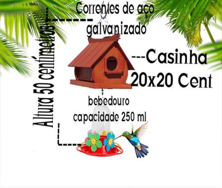 Casinha De Passarinhos Colonial Bebedouro Beija-flor +néctar - Start Artesanatos Imagem de Casinha De Passarinhos Colonial Bebedouro Beija-flor +néctar