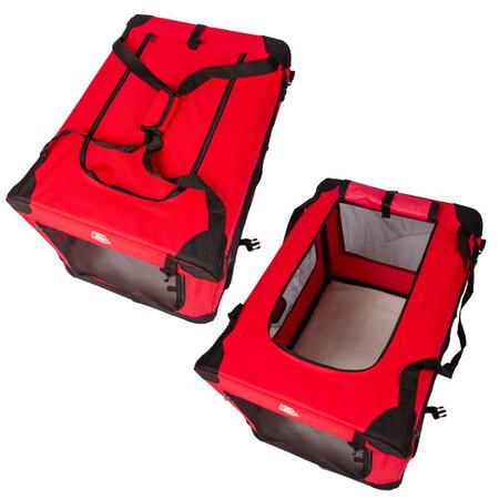 Imagem de Casinha De Transporte Pet Dobrável Dogfly Carry On Tamanho G - VERMELHO