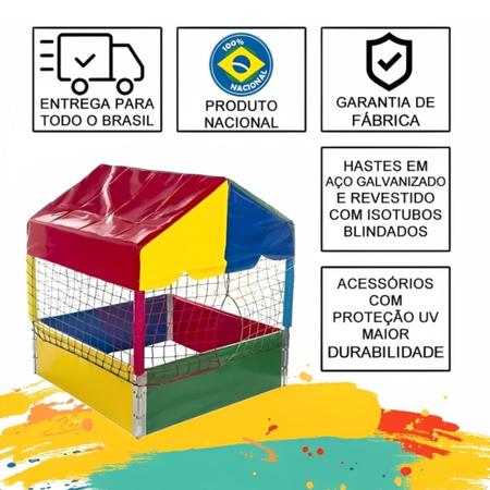 Imagem de Casinha Piscina de Bolinhas Pequena 1,00m Premium + Gangorra infantil 1 Lugar 