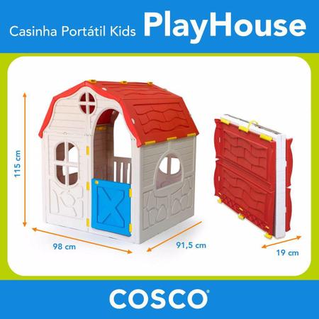Imagem de Casinha Portátil Kids Playhouse Cosco Bege e Vermelha