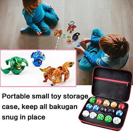 Imagem de Caso de armazenamento organizador de brinquedos compatível com figuras bakugan, BakuCores e Armored Alliance, Geogan Rising Battle Action Figure, Mini Toys Container Holder Bakugons Carregando caixa com bolso de malha (somente saco)