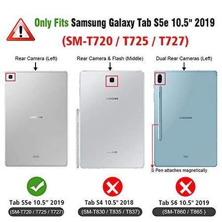 Imagem de Caso de teclado Fintie para Samsung Galaxy Tab S5e 10.5 2019 Modelo SM-T720 (Wi-Fi) SM-T725 (LTE) SM-T727 (Verizon/Sprint/AT&ampT), Slim Stand Cover w/Detachable Wireless Bluetooth Teclado, Preto