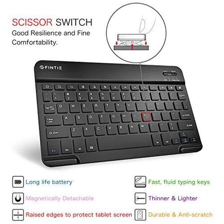 Imagem de Caso de teclado Fintie para Samsung Galaxy Tab S5e 10.5 2019 Modelo SM-T720 (Wi-Fi) SM-T725 (LTE) SM-T727 (Verizon/Sprint/AT&ampT), Slim Stand Cover w/Detachable Wireless Bluetooth Teclado, Preto