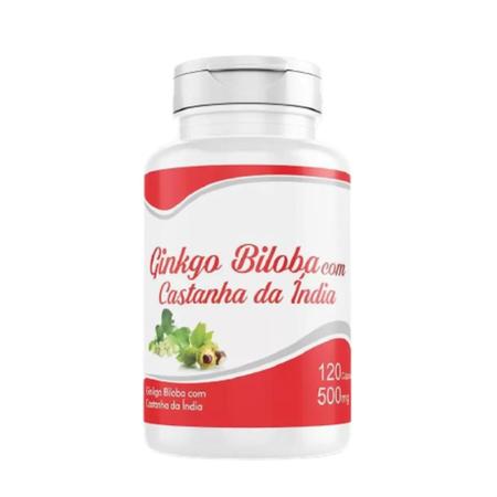 Imagem de Castanha com Ginkgo Biloba 240 cápsulas 500mg  2 frascos x 120 capsulas