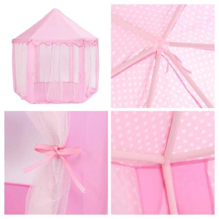 Princesa Castelo Barraca Com Brilho Na Escuridão Estrelas , Dobrável Pop-Up  Rosa Barraca Para Crianças Interior & Exterior Jogar , Portátil Carregar  Sacola Incluído , Ótimo Natal Presente Para Crianças , Rosa