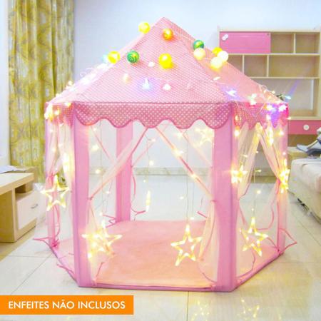 Princesa Castelo Barraca Com Brilho Na Escuridão Estrelas , Dobrável Pop-Up  Rosa Barraca Para Crianças Interior & Exterior Jogar , Portátil Carregar  Sacola Incluído , Ótimo Natal Presente Para Crianças , Rosa