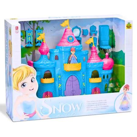 Imagem de Castelo Da Princesa Snow Frozen Completo Com Boneca Que Acende o Vestido E Móveis Acessórios 10 Peças