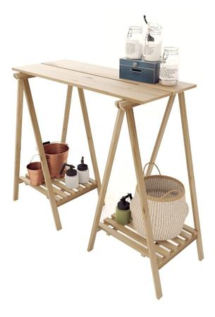 Cavalete C/ Tábua de Apoio Mesas balcão buffet 100cm Com Estrado - Technox Imagem de Cavalete C/ Tábua de Apoio Mesas balcão buffet 100cm Com Estrado