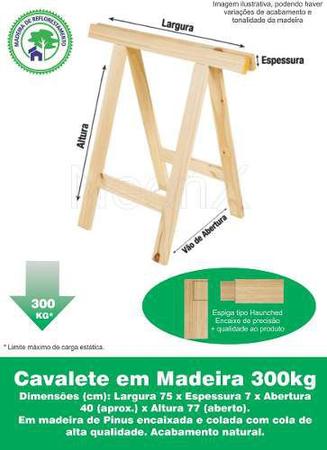 Imagem de Cavalete Mesa Ou Decoração Madeira Reforçado 75x80 Cm Pinus