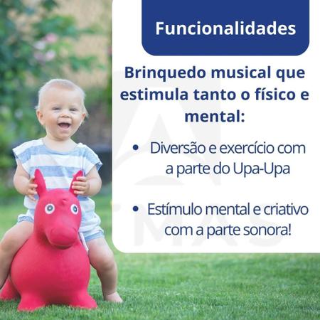 Imagem de Cavalinho Upa Upa Pula Pula Inflável Infantil Borracha Criança Som Pocotó Brinquedo Inmetro