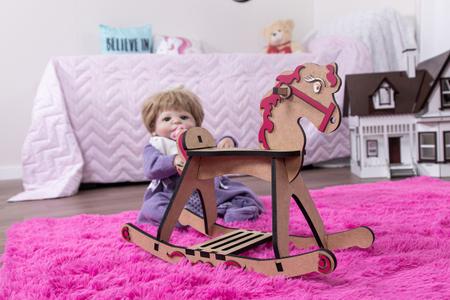Imagem de Cavalo de balanço para boneca até 60 cm compatível com bebe reborn p - darama