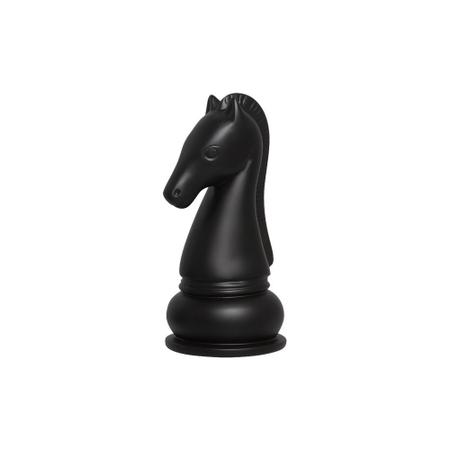 Cavalo Decoração Preto Enfeite De Mesa Peça Xadrez Cerâmica