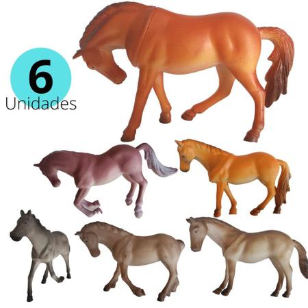 Cavalo de brinquedo realista 10 peças emborrachado + brinde em Promoção na  Americanas