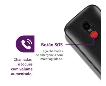 Imagem de Celular com Base P/Idosos Dual Chip Botão SOS Rádio FM MP3 Câmera