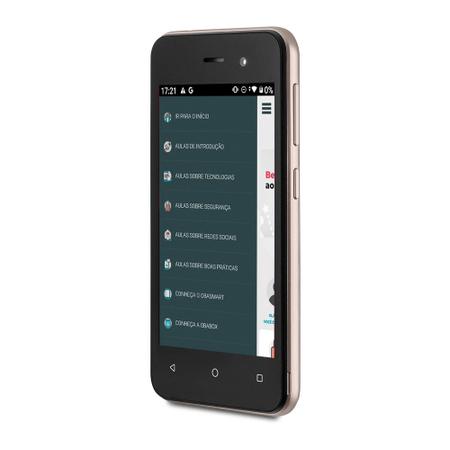 Imagem de Celular fácil de usar Conecta Lite 3G 32GB Wi-Fi Tela 4 pol. 1GB RAM Dual Chip Android Gold Multi - OB056