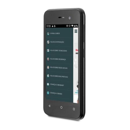 Imagem de Celular fácil de usar Conecta Lite 3G 32GB Wi-Fi Tela 4 pol. 1GB RAM Dual Chip Android Preto Multi - OB055