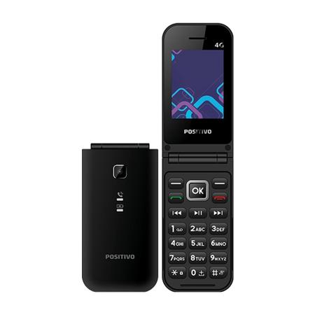 Imagem de Celular Feature Phone Positivo P51 48MB 128MB 4G 2,4'' P/ Idoso Rádio FM Preto