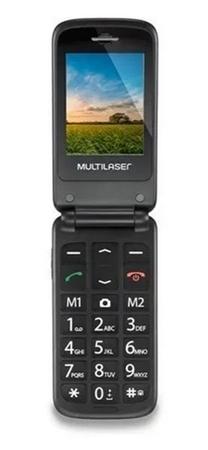 Imagem de Celular Flip Vita Botão Sos Bluetooth Rádio FM, MP3 Câmera VGA Multilaser P9043