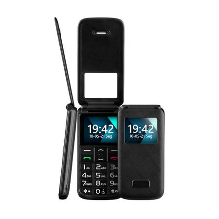 Imagem de Celular Flip Vita Lite Dual Chip Rádio FM + MP3 + Bluetooth 2,1 Preto Multi - P9142