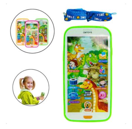 Imagem de Celular Infantil Com 9 Funções Verde Brinquedo Para Criança