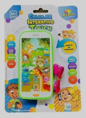 Imagem de Celular Infantil Com 9 Funções Verde Brinquedo Para Criança