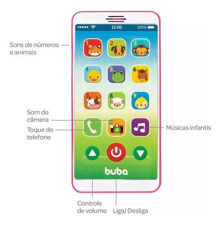 Imagem de Celular Infantil Telefone Baby Phone Rosa Buba