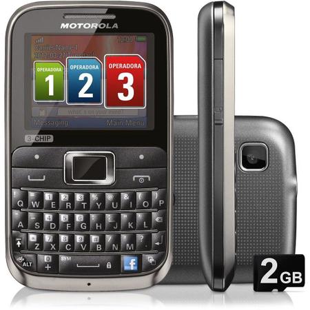 MOTOROLA EX115 MOTOKEY CINZA C/ CÂMERA 3MP, DUAL CHIP, MP3, FM, BLUETOOTH