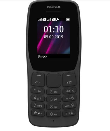 Imagem de Celular Nokia 110 com 32MB, Câmera VGA, Dual SIM, Rádio FM e Leitor MP3, Micro USB, Preto - NK006