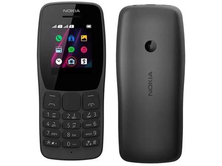 Celular Nokia 110 Preto com Rádio FM e Leitor Integrado, Câmera VGA,  Lanterna e 4 Jogos - NK006 - DHCP Informática