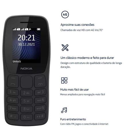 Nokia 106: jogo da cobrinha e bateria de 21 dias; veja o que