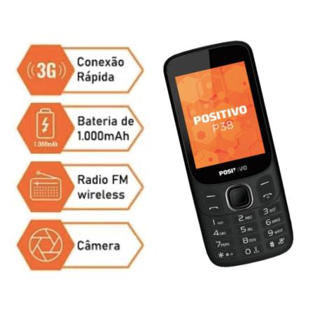 Imagem de Celular Para Idosos: Positivo P38, Rádio, Teclas Grandes, 3G