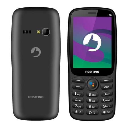 Imagem de Celular Positivo P70S, Dual Chip, Preto, Tela 2,8", 3G+WiFi, KaiOS, VGA, 4GB