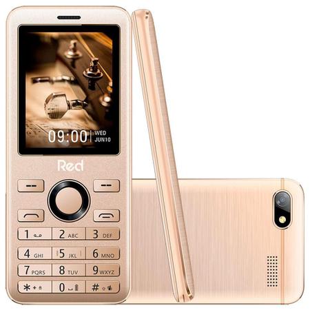 Imagem de Celular Red Mobile Prime 2.4 M012F Tela 2.4" Câmera FM Wireless Vibracall Memória 32GB Dourado