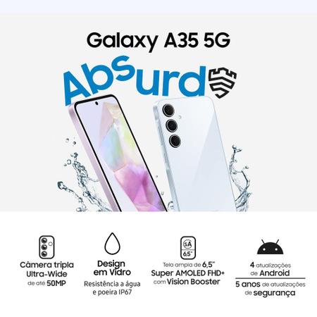 Imagem de Celular Samsung Galaxy A35 5G, Câmera Tripla até 50MP, Tela  6.6", 128GB