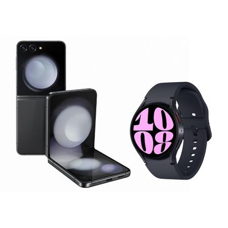 Imagem de Celular Samsung Galaxy Z Flip5 512GB Cinza + Smartwatch Galaxy Watch6 BT 40mm Grafite