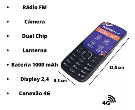 Imagem de Celular Simples Barato Para Trabalho Ou Idosos Câmera Rádio Lanterna Dual Chip 4G