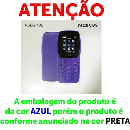 Imagem de Celular Simples Nokia 105 Preto 2 Chips 2g Desbloqueado Rádio Fm Idoso Novo Nk093