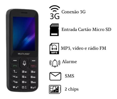 Imagem de Celular Simples Para Idoso Câmera Radio FM Multilaser Zapp II