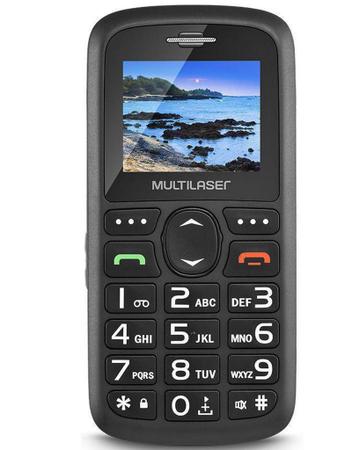 Imagem de Celular Vita Com Base Idoso Simples Botão SOS Multilaser Bluetooth  Com Teclas Grandes Simples Dual Chip 3G Rádio Fm Base Carregadora Lanterna