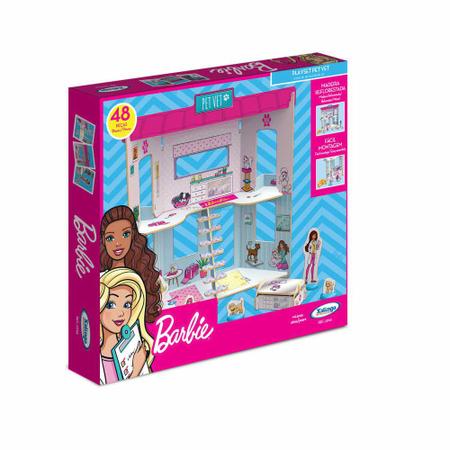 Cenário e Casinha - Madeira - Barbie - Pet Vet - Xalingo