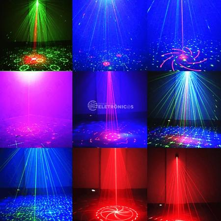 Imagem de Central Mini Laser Discoteca Cores LED RGB Recarregável 6mw Para Festa Party Light - 1948810