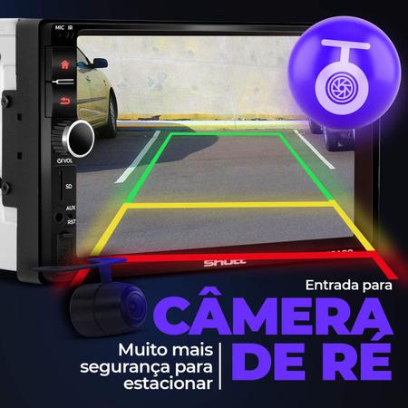 Imagem de Central Multimídia 2 Din 7" Touch Bluetooth Espelhamento Android Shutt Chicago + Câmera Ré 2 em 1