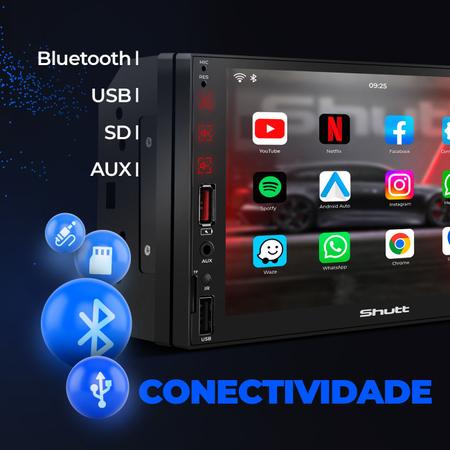 Imagem de Central Multimídia Cobalt Prisma Onix Spin 2 Din 7" Espelha Android IOS New Miami + Moldura