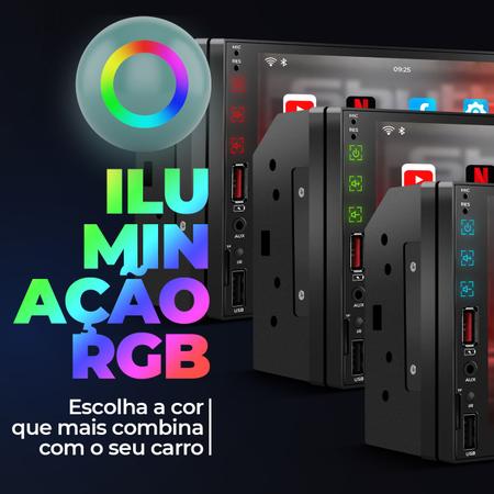 Imagem de Central Multimídia Cobalt Prisma Onix Spin 2 Din 7" Espelha Android IOS New Miami + Moldura