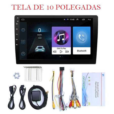 Imagem de Central Multimidia Com Android, Espelhamento, Bluetooth, GPS, WIFI, USB, FM, 1/16GB 