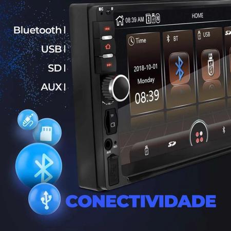 Imagem de Central Multimidia Ford Ka 2018 a 2021 Espelhamento Bluetooth Dvd 2 Din Câmera de Ré