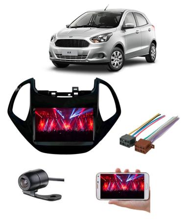 Imagem de Central Multimidia Ford Ka 2018 a 2021 Espelhamento Bluetooth Dvd 2 Din Câmera de Ré