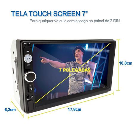 Imagem de Central Multimídia HD Touch MP5 Universal Touch 2 Din 7 Polegadas Usb Bluetooth Toyota Rav4 2009 2010 2011 2012 2013