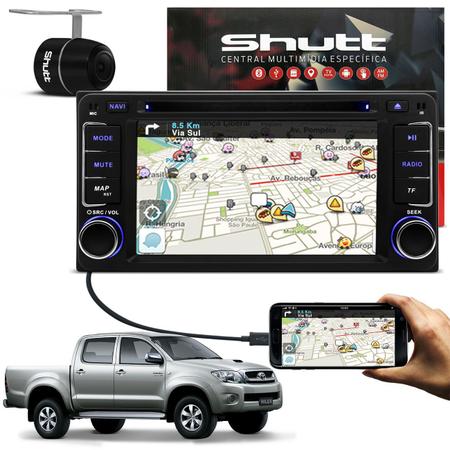 Imagem de Central Multimídia Hilux 01 11 Shutt DVD Espelhamento Android TV GPS USB Bluetooth Câmera Ré