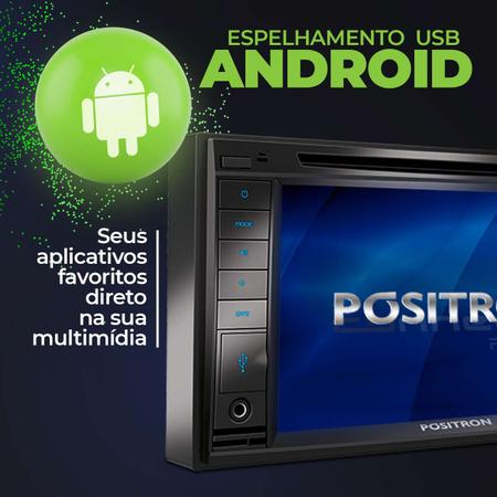 Imagem de Central Multimídia Pósitron 2 Din SP8530 BT 6.2" Bluetooth Espelhamento Android + Câmera Ré 8 LEDs